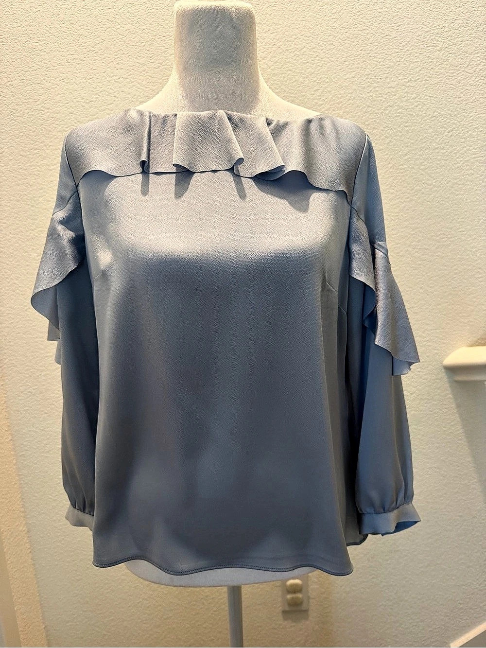 Banana Republic - Ruffle Sleeve Blouse in Blue